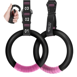 Gymnastické kruhy ABS černo-růžové