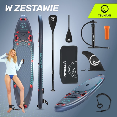 Nafukovací paddleboard SUP TSUNAMI 350 cm T03 tmavě modrý
