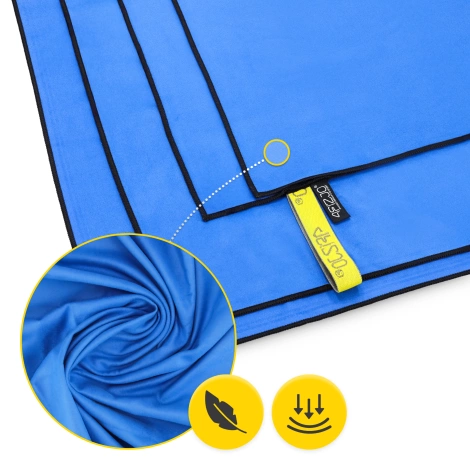 Rychleschnoucí ručník z mikrovlákna 130 x 75 cm modrý