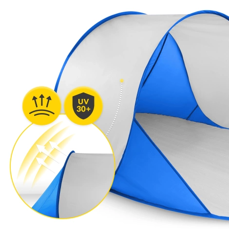 Skládací plážový stan modro-šedý