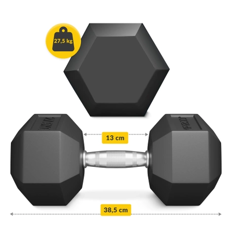 Ocelová činka HEX 1 x 27,5 kg