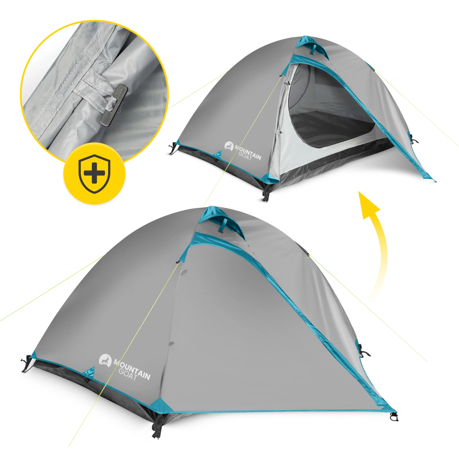 Turistický stan pro dva PRIME DUO MOUNTAIN GOAT šedý