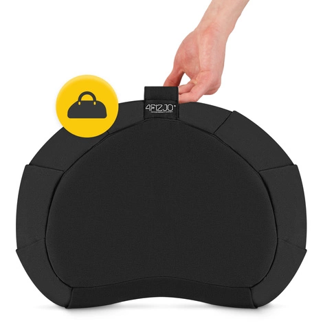 Meditační polštář ZAFU ve tvaru půlměsíce černý