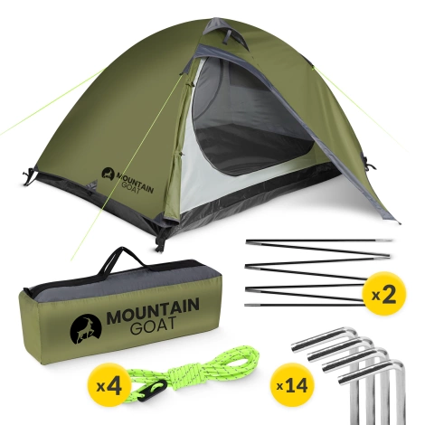 Turistický stan pro dva PRIME DUO MOUNTAIN GOAT zelený