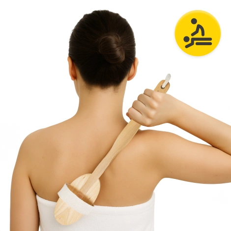 Dlouhý masážní kartáč na tělo a koupel 2v1