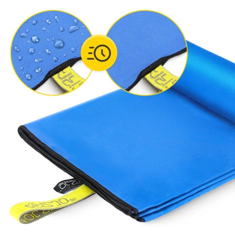 Rychleschnoucí ručník z mikrovlákna 180 x 100 cm modrý