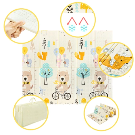 Skládací vzdělávací podložka XXL - "Medvídek na kole"