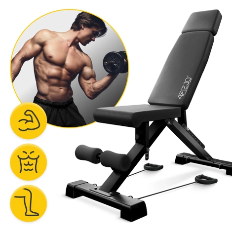 Multifunkční posilovací lavice se stojanem EVO