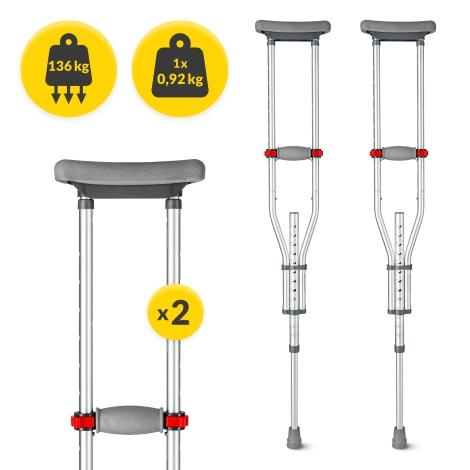 Podpažní berle s nastavitelnou výškou