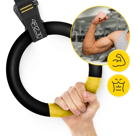 Gymnastické kruhy ABS černo-žluté