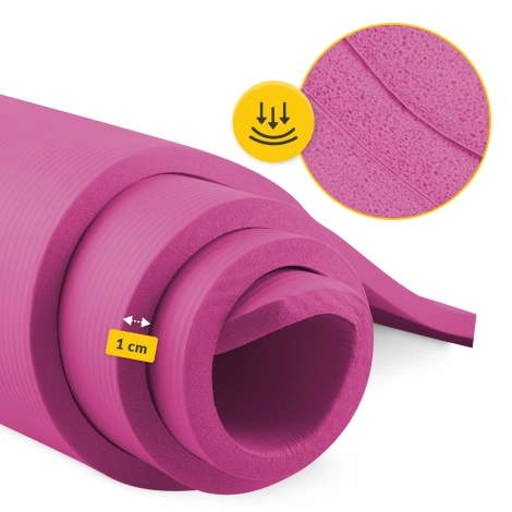 Podložka na cvičení YOGA MAT NBR 1 cm 180 × 60 × 1 cm růžová
