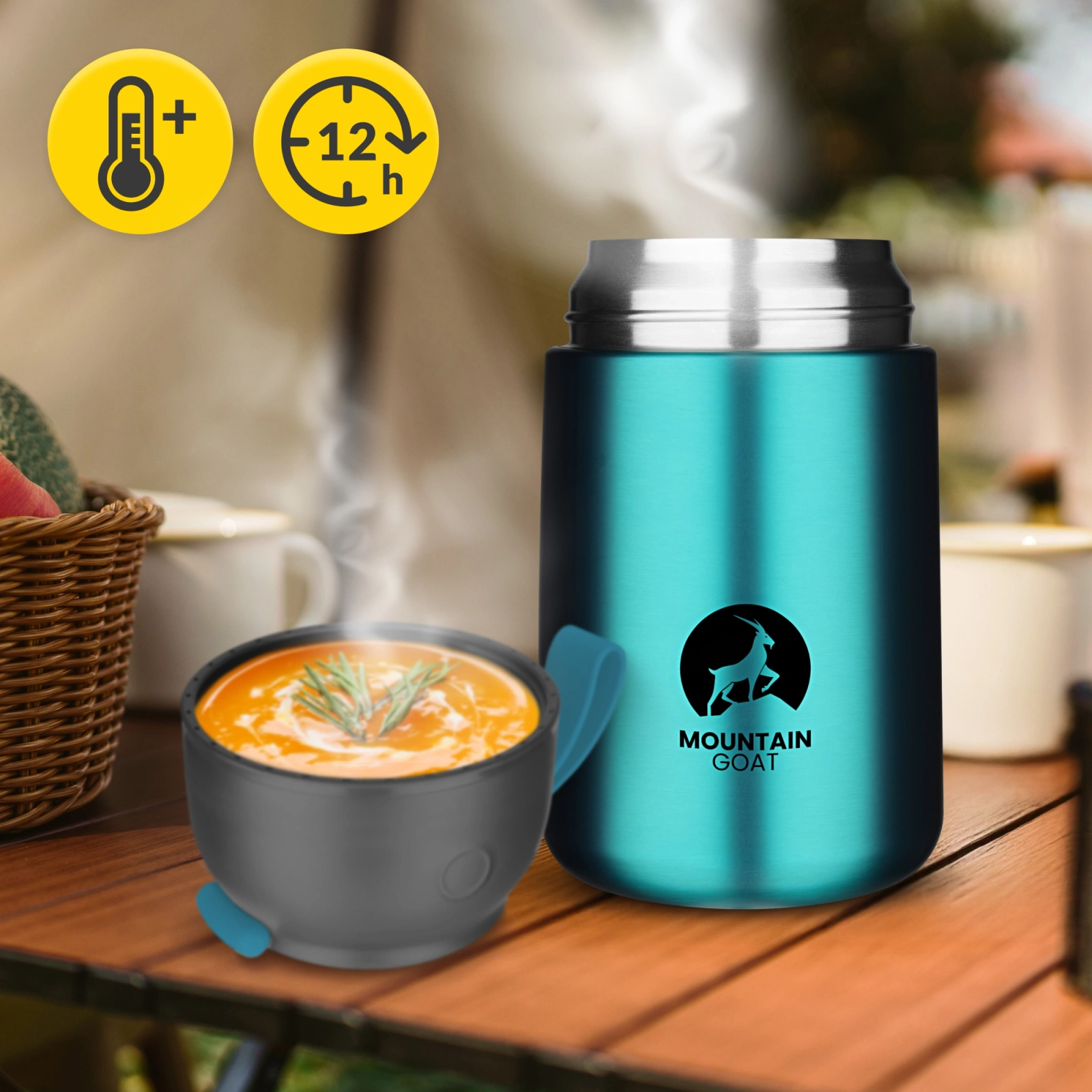 Termoska na jídlo z nerezové oceli 720 ml černá