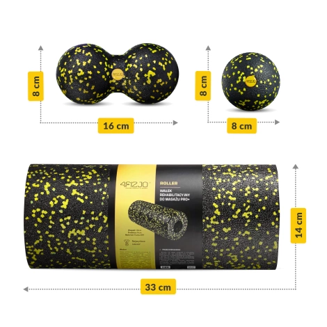 Sada masážních míčků a válců EPP 3 ks.