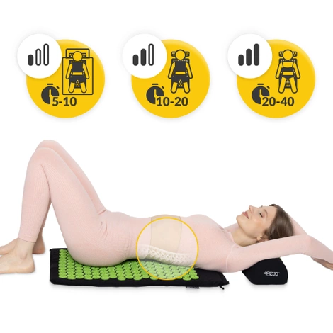 Akupresurní podložka s polštářem zelená