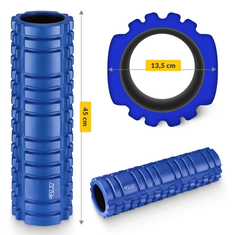 Masážní válec s výstupky EVA 45 cm modrý