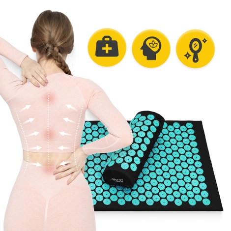 Akupresurní podložka s polštářem modrá