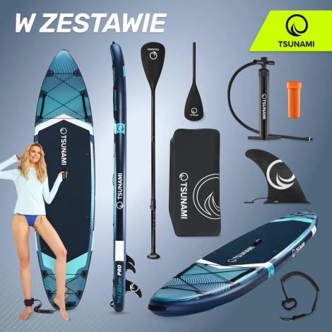 Nafukovací paddleboard SUP TSUNAMI 350cm T12 tmavě modrý
