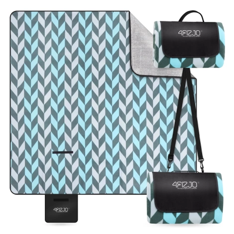 Pikniková deka s izolační vrstvou 200 x 200 cm rybí kost