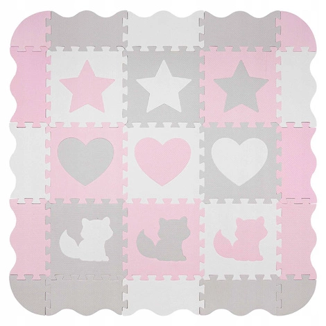 Sada pěnových puzzlí 'Zvířata' 120x120 růžové