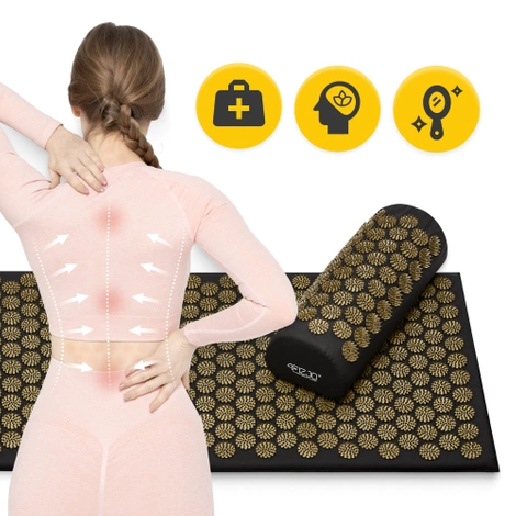 Velká akupresurní podložka s polštářem XL černá