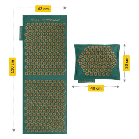 ECO akupresurní podložka s polštářem XL zelená