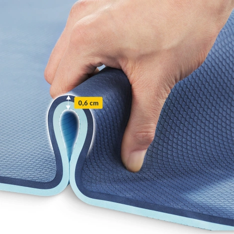 Podložka na cvičení TPE protiskluzová 0,6 cm tmavě modrá