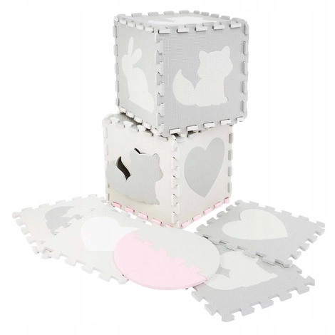 Sada pěnových puzzlí 'Zvířata' 120x120 růžové