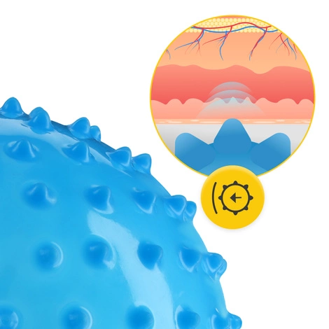 Rehabilitační míček s bodlinkami 20 cm modrý