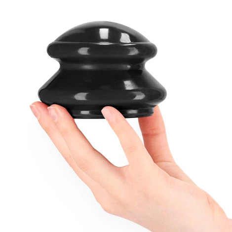 Gumové masážní baňky 4 ks. černé