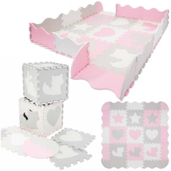 Sada pěnových puzzlí 'Zvířata' 120x120 růžové