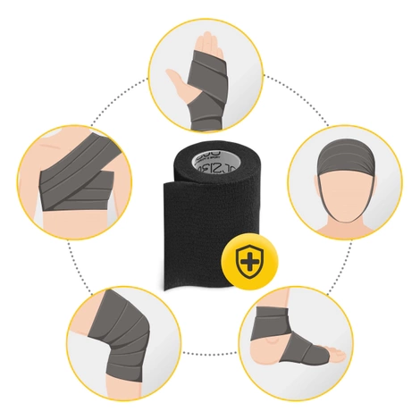 Kohezivní obinadlo 4,5 m × 10 cm černé