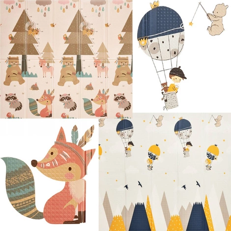 Skládací vzdělávací podložka XXL – "Lesní království a let balónem"