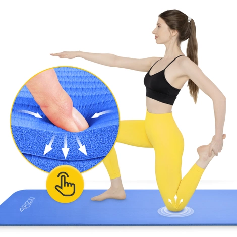 Podložka na cvičení YOGA MAT NBR 1 cm 180 × 60 × 1 cm modrá