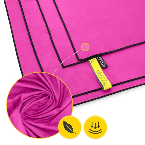 Rychleschnoucí ručník z mikrovlákna 180 x 100 cm růžový