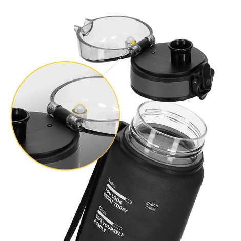 Sportovní láhev na vodu 650 ml černá