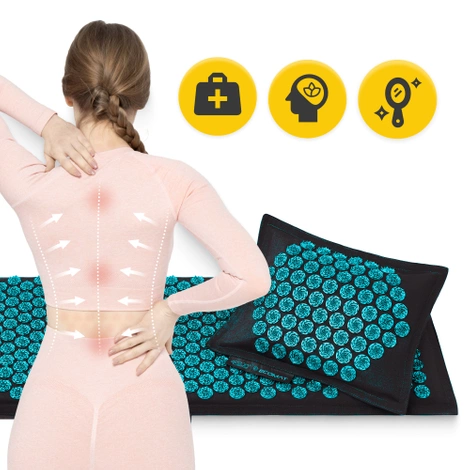 ECO akupresurní podložka s polštářem XL modrá