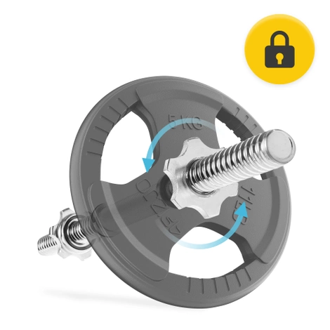 Krátké osy na činky s uzávěry 48 cm (2 ks)