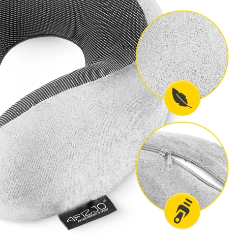 Cestovní polštář rohlík šedý