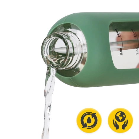 Skleněná láhev na vodu 1 L zelená