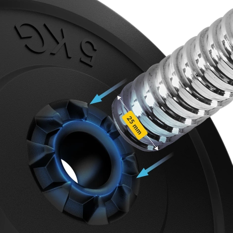 Krátké osy na činky s uzávěry 48 cm (2 ks)