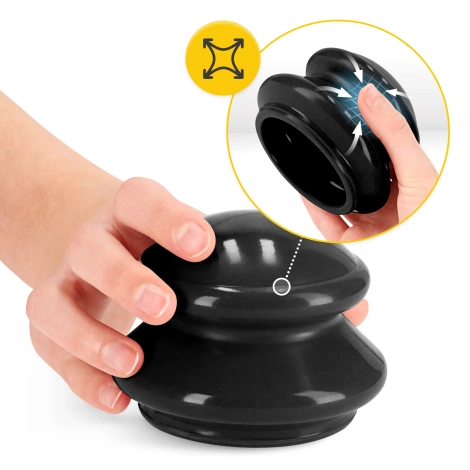 Gumové masážní baňky 4 ks. černé