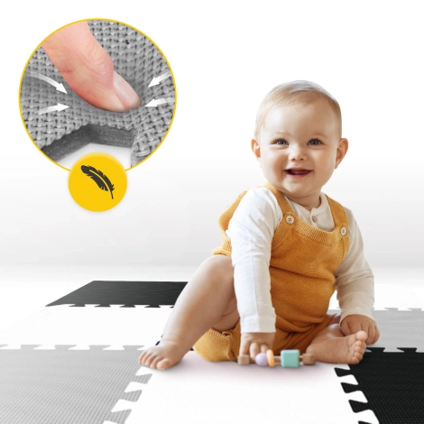 Hrací podložka pro děti puzzle 90 x 90 cm šedá