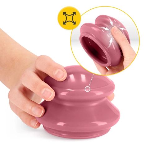 Gumové masážní baňky 4 ks. růžové