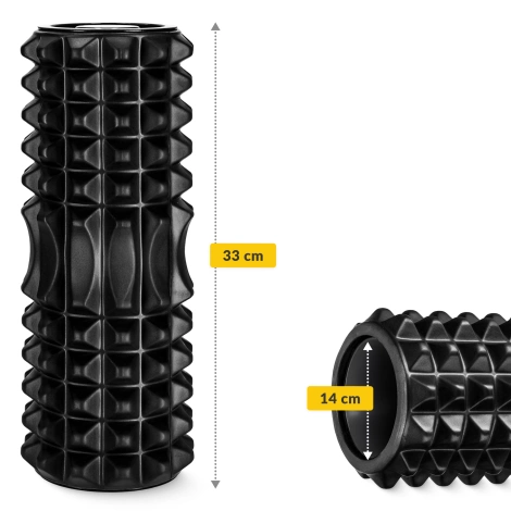 Masážní válec s výstupky EVA 33 cm černý