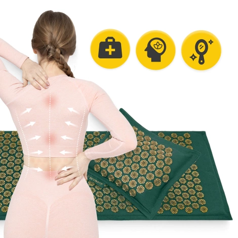 ECO akupresurní podložka s polštářem XL zelená