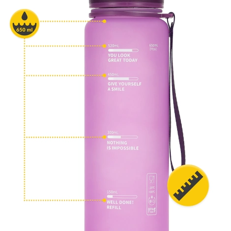 Sportovní láhev na vodu 650 ml růžová