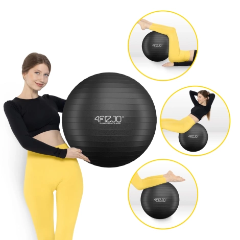 Nafukovací gymnastický míč 65 cm černý