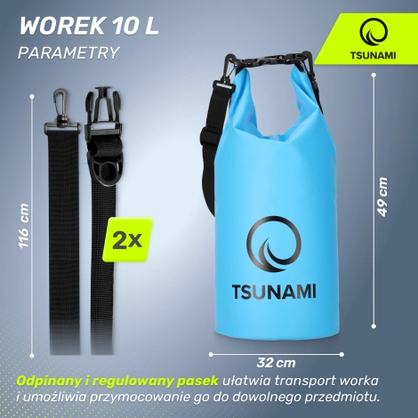 Voděodolný pytlík 10 litrů TSUNAMI