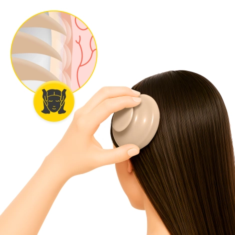 Masážní kartáč na pokožku hlavy béžový