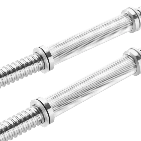 Krátké osy na činky s uzávěry 48 cm (2 ks)